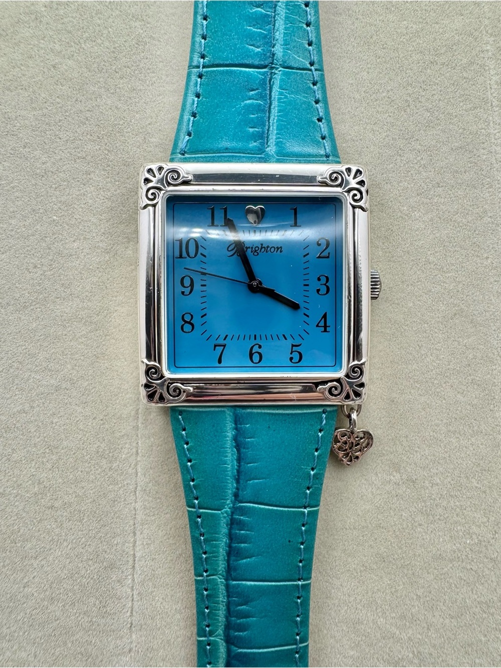 Brighton Turquoise Leather Square Face Watch NWT